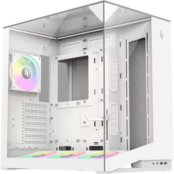 Gamemax Корпус NEX C56 VC WH, 30см x 44.6см x 44.8см, 7 слотов расширения, 2 x USB 3.2 Gen 1, 1 x USB-C 3.2 Gen 2, 1 x наушники (NEX C56 VC WH)