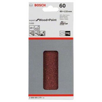 Slīppapīrs kokam un krāsai, 93x186 mm, K40, 10 gab., 2608605302, BOSCH (2608605302)