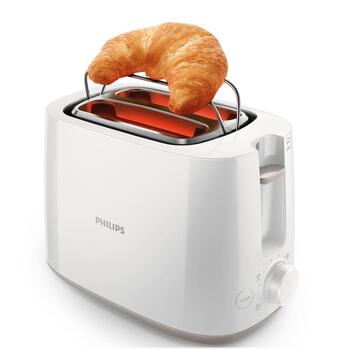 Philips Tosteris HD2581/00, 760-900 W, 2 atveres, Plastmasa, 8 brūnināšanas iestatījumi, Iebūvēts maizīšu sildītājs (HD2581/00)