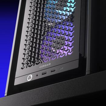 Corsair корпус для ПК FRAME 4000D RS ARGB CC-9011296-WW, Mid-Tower, черный, ATX, 3x120мм ARGB вентилятора, закаленное стекло (CC-9011296-WW)