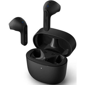Philips Беспроводные наушники TAT2236 TAT2236BK/00, 18ч, 12мм, 104дБ, IPX4, Bluetooth, 2ч зарядка, встроенный микрофон (TAT2236BK/00)