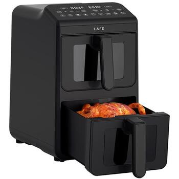 Lafe karstā gaisa friteris LAFFRY47476, 2460W, 2 grozi, 2 + 5l, elektroniskais panelis, melns (LAFFRY47476)