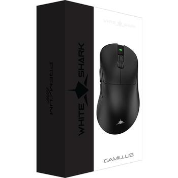 White Shark игровая мышь CAMILLUS WGM-9013, черная, 30000 DPI, 1000 Hz, 6 кнопок, 62 г, USB, RF 2.4 GHz, Bluetooth (CAMILLUS-B)
