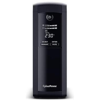 CyberPower Value Pro VP1200ELCD ИБП, 1,2кВА, 720Вт, 5xType F, ЖК-дисплей, USB, AVR, 4мин/12мин, 450Дж, 1,5м (VP1200ELCD)