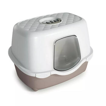Stefanplast Tres Chic Indoor Filter 2199200, kaķu tualete, 56x39x39 cm, plastmasa, balta/gaiši pelēka (2199200)