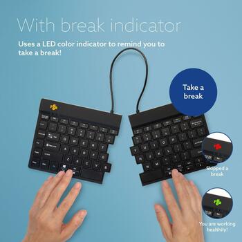 R-Go Tools клавиатура R-GO SPLIT BREAK, беспроводная, Bluetooth 5.0, QWERTY, черная, емкость аккумулятора 500 мАч (RGOSBUSWLBL)