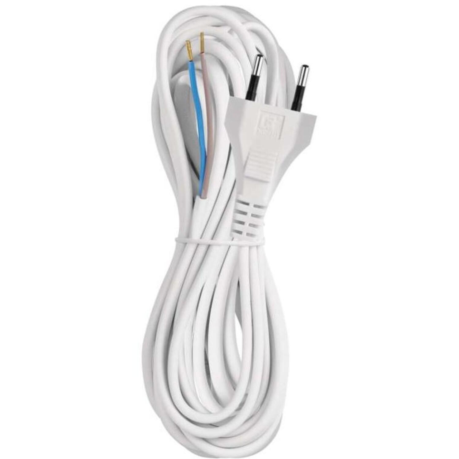 Emos Кабель питания S15275, 5м, 2x0,75мм2, белый, KF-H1, H03VVH2-F, 1 шт, подвесной (S15275)