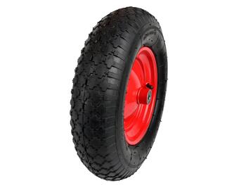 Geko G71012 gumijas ritenis 4.00-8, 390mm, 95mm, 220mm, 12mm, 97mm, 100kg, 2.1bar, dubultie lodgultņi, tērauda loks (G71012)
