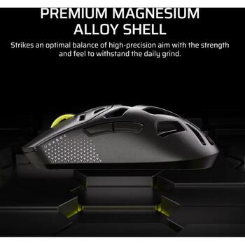 Corsair SABRE V2 PRO CH-931G100-WW spēļu pele, 33000 dpi, 2.4 GHz, Bluetooth, USB-C, optiskā, 5 pogas, melna (CH-931G100-WW)