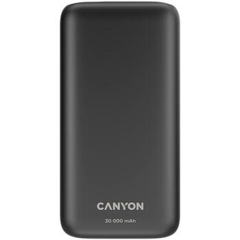 CANYON PB-301 внешний аккумулятор для зарядки устройств 30000mAh PD20W QC3.0 USB-C CNE-CPB301B чёрный (CNE-CPB301B)