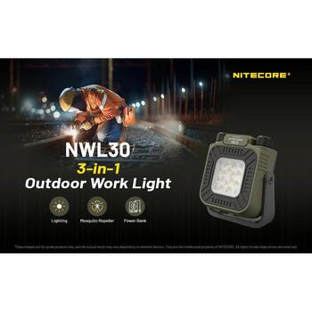 Nitecore Darba lukturis NC-NWL30, 3000 lm, 2700 - 6500 °K, 18000 mAh, IP66, 20 W, 120 m, 3 režīmi (NC-NWL30)