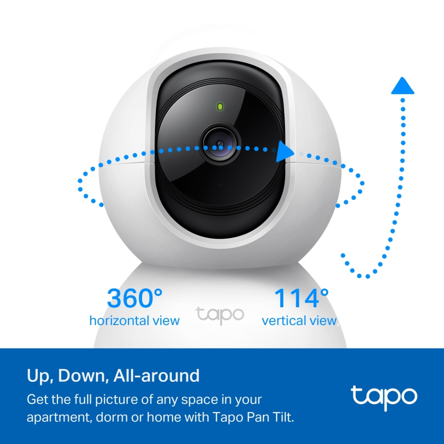 TP-LINK WI-FI камера безопасности TC71, 3MP, 30 fps, 340° панорамирование, 70° наклон, 30 футов ночное видение, двусторонний звук (TC71)