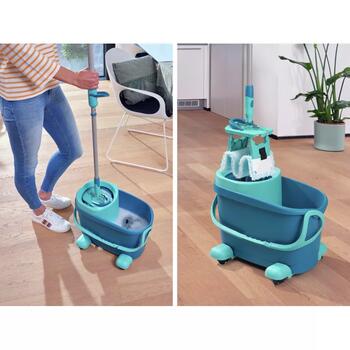 Leifheit Clean Twist M Ergo Mobile 1052121, grīdas uzkopšanas komplekts, 110-140cm, 360° rotācija, mikrošķiedras lupata (1052121)