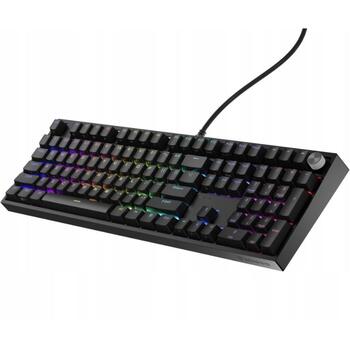 Genesis klaviatūra THOR 404 NKG-2297, mehāniskā, RGB, 107 taustiņi, Gateron Yellow Pro, USB Type-A, melna (NKG-2297)