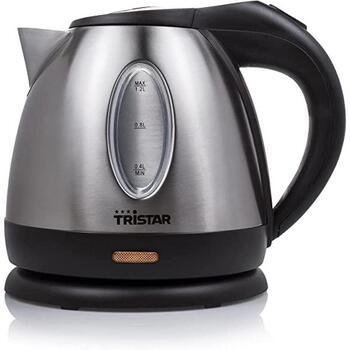 Tristar Чайник WK-1323, 1500 Вт, 1.2 Л, нержавеющая сталь, 360° поворотная база, серебристый (WK-1323)