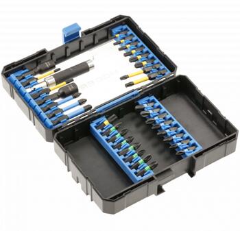 Hogert набор бит для ударного шуруповерта HT1S802, 32 шт., 1/4 дюйма, сталь S2, магнитные наконечники, новый, пластиковая упаковка (HT1S802)