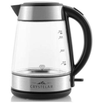 Eta Чайник Crystela II 1154 90000, 2200 W, 1.7 L, Стекло, 360° поворотная база, автоматическое отключение (ETA115490000)