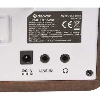 Denver DAB+ FM радио 111111000650, 1.05кг, LCD, 10 DAB станций, 10 FM станций, 1W RMS динамик, телескопическая антенна (111111000650)