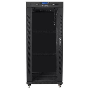 Lanberg 19 дюймовый монтажный шкаф стоящий 27U FF01-8027-12BL, 800mm, 1000mm, замок, LCD дисплей, IP20 (FF01-8027-12BL)