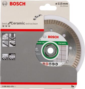 Mazām leņķa slīpmašīnām, marmora zāģiem PRO CERAMIC DIMANTA GRIEZĒJDISKS, 2608602478 BOSCH (2608602478)