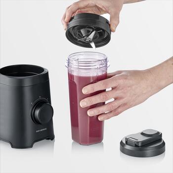 Severin Smoothie Maker SM 003743, 320 W, 2 uzgaļi, 0.6 l, 24000 apgr./min, nerūsējošais tērauds, Tritan (SM 003743)