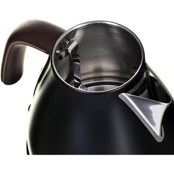 Delonghi Электрический чайник KBOV2001BK, 2000 W, 1.7 L, черный, нержавеющая сталь, 360° основание, индикатор уровня воды, фильтр (KBOV2001BK)
