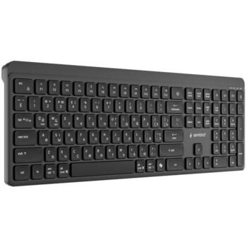 Gembird KB-WPS-03-CYRL bezvadu klaviatūra, 2.4G+BT, RU izkārtojums, 110 taustiņi, USB-C, melna (KB-WPS-03-CYRL)