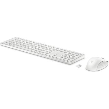 HP 655 Беспроводной комплект клавиатуры и мыши 860P8AA#ABB, белый, QWERTY, 2.4 ГГц, 10 м, 4000 DPI, 3 кнопки, USB Type-A приемник (860P8AA#ABB)