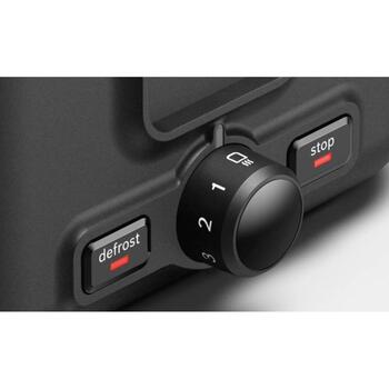Bosch DesignLine maizīšu sildītājs TAT3P423, 970 W, 2, nerūsējošais tērauds, melns, automātiska izslēgšanās, augsts pacēlums (TAT3P423)
