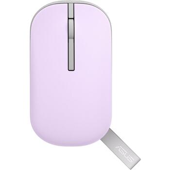 Asus Беспроводная мышь Marshmallow MD100 90XB07A0-BMU010, 1600 DPI, 2.4 ГГц, Bluetooth 5.0 LE, 10 м, оптическая, фиолетовая (90XB07A0-BMU010)