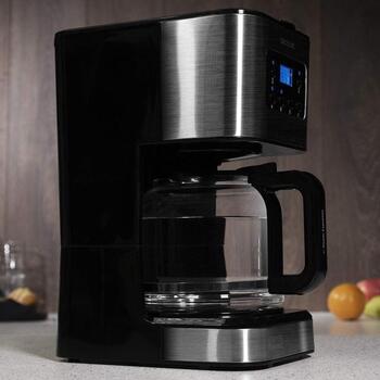 Cecotec программируемая кофеварка Coffee 66 Smart 1555, 950 Вт, 1.5 л, 12 чашек, капельная, 24-часовой таймер, ExtremeAroma (1555)