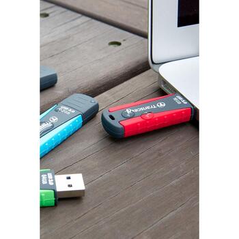 Transcend USB флеш-накопитель JetFlash 810 TS128GJF810, 128GB, USB 3.2 Gen 1, USB Type-A, черный, синий, резиновый корпус (TS128GJF810)
