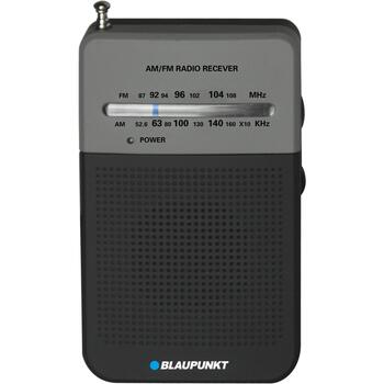 Blaupunkt Портативное радио PR3BK, 0,3 Вт, 1 динамик, 1,5 В, 2 AA батареи, AM, FM, телескопическая антенна (PR3BK)