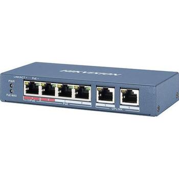 Hikvision Коммутатор DS-3E0106HP-E SWITCHDS3E0106HPE, 6x10/100 Mbps RJ-45, unmanaged, IEEE 802.3, IEEE 802.3u, IEEE 802.3x (SWITCHDS3E0106HPE)