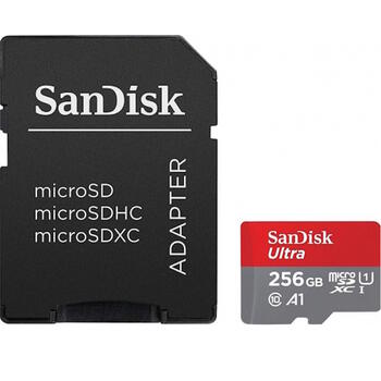 Карта памяти microSDXC 256GB с SD адаптером до 150MB/s A1 Class 10 UHS-I SDSQUAC-256G-GN6MA SanDisk (SDSQUAC-256G-GN6MA)