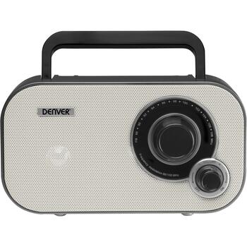 Denver TR-51 White 111101000680, FM портативное радио, 0.7кг, 13.8x9.6x8.1см, 230V или батареи, аналоговая настройка (111101000680)