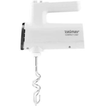 Zelmer Миксер ZHM2759 70307006P, 1000 Вт, 6 скоростей, 2 венчика, 2 крюка для теста, 3,5 л чаша, Турбо режим (70307006P)