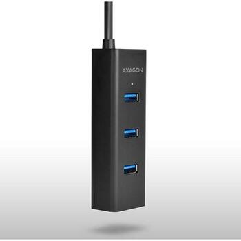 Axagon USB centrmezgls HUE-S2B 4 USB 3.0 porti, 30 cm kabelis, 2A uzlāde, matēts korpuss (HUE-S2B)