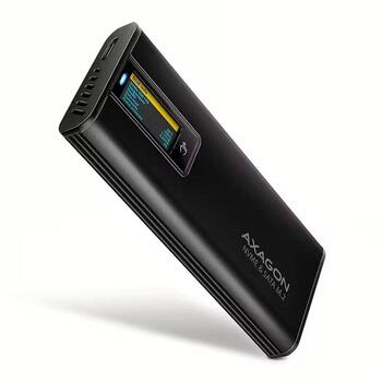 EEM2-SD2B Obudowa zewnętrzna aluminiowa bezśrubowa USB-A/C 3.2 Gen2 M.2 NVMe/SATA wyświetlacz LED, czarny (EEM2-SD2B)