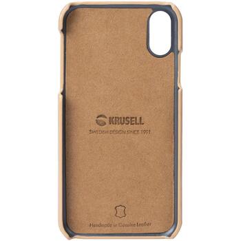 Krusell Sunne Cover Apple iPhone XS Max 61534, задняя крышка, светло-коричневый, кожзам, беспроводная зарядка (61534)