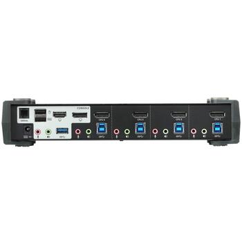 Aten 4-Port USB 3.0 4K DP MST KVM переключатель CS1924M, 4096 x 2160, 4x USB Type B, 2x USB Type A, 4x Audio 3,5mm, 4x DisplayPort (CS1924M-AT-G)