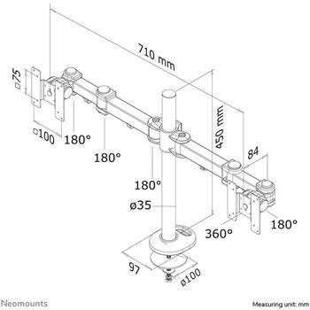 Neomounts настенный кронштейн FPMA-D960DG, 10-27