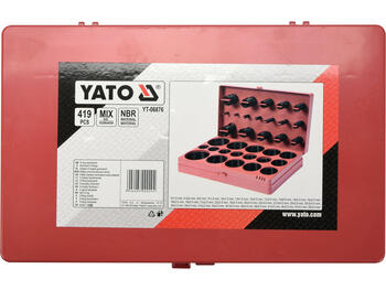 Yato blīvgredzenu komplekts YT-06876, 419 gab, NBR, DIN 3771, Ø3x1,5 mm līdz Ø50x3,5 mm, šķirotājā (YT-06876)