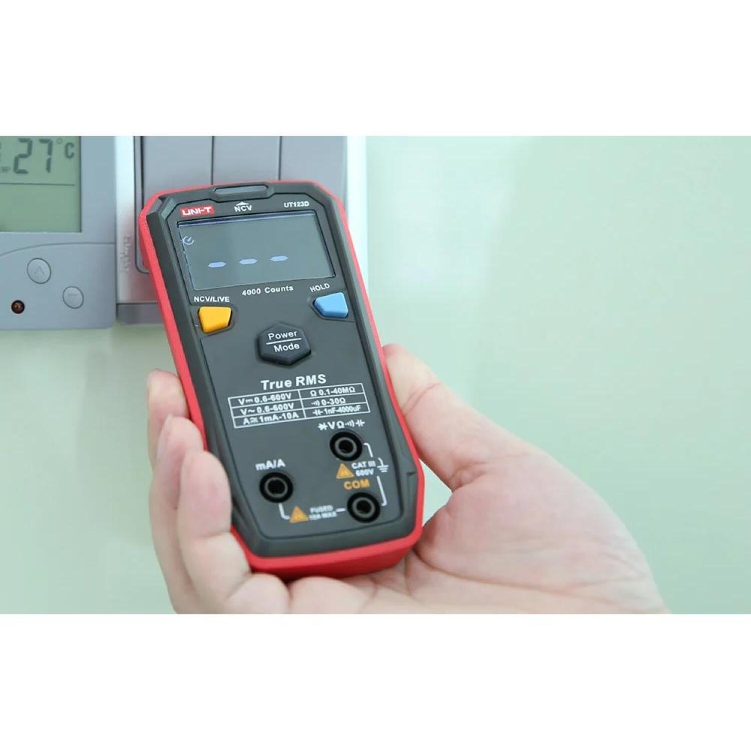 Uni-T умный цифровой мультиметр UT123D, 600V DC/AC, 10A DC/AC, 40MΩ, 4000µF, EBTN дисплей, компактный (UT123D)