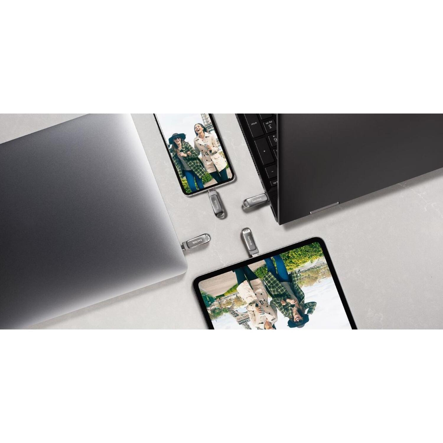 Sandisk Ultra Dual Drive Luxe USB флеш-накопитель SDDDC4-256G-G46, 256 ГБ, 150 МБ/с, 3.2 Gen 1, металлический корпус (SDDDC4-256G-G46)