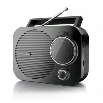 Muse портативное радио M-050R, FM/MW, аналоговый тюнер, AUX вход, телескопическая FM антенна, 4x батареи C, черный (M-050R)