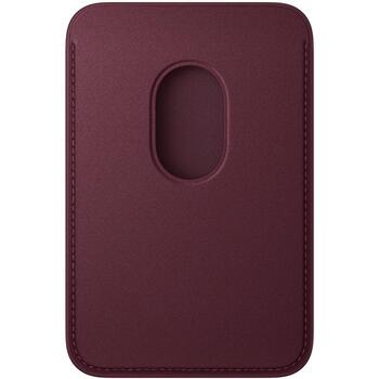 Apple iPhone FineWoven кошелек с MagSafe MK9H4ZM/A, бордовый, 3 карты, Find My, магнитный, микро-твил ткань (MK9H4ZM/A)