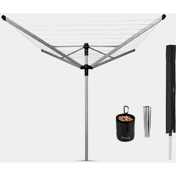 Brabantia 100246 вращающаяся сушилка для белья, 50м, металлический штырь, чехол, сумка, Metallic Grey (100246)