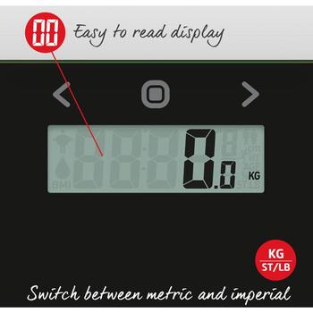 Salter Ķermeņa svari 9128 BK3R, 150 kg, 1.5 kg, LCD, ķermeņa tauku analīze, automātiskā izslēgšanās, mūsdienīgs dizains (9128 BK3R)