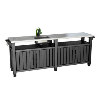 Grila galds Unity Chef 237x89.4x51.3cm 415L pelēks 29206351939 KETER (29206351939)